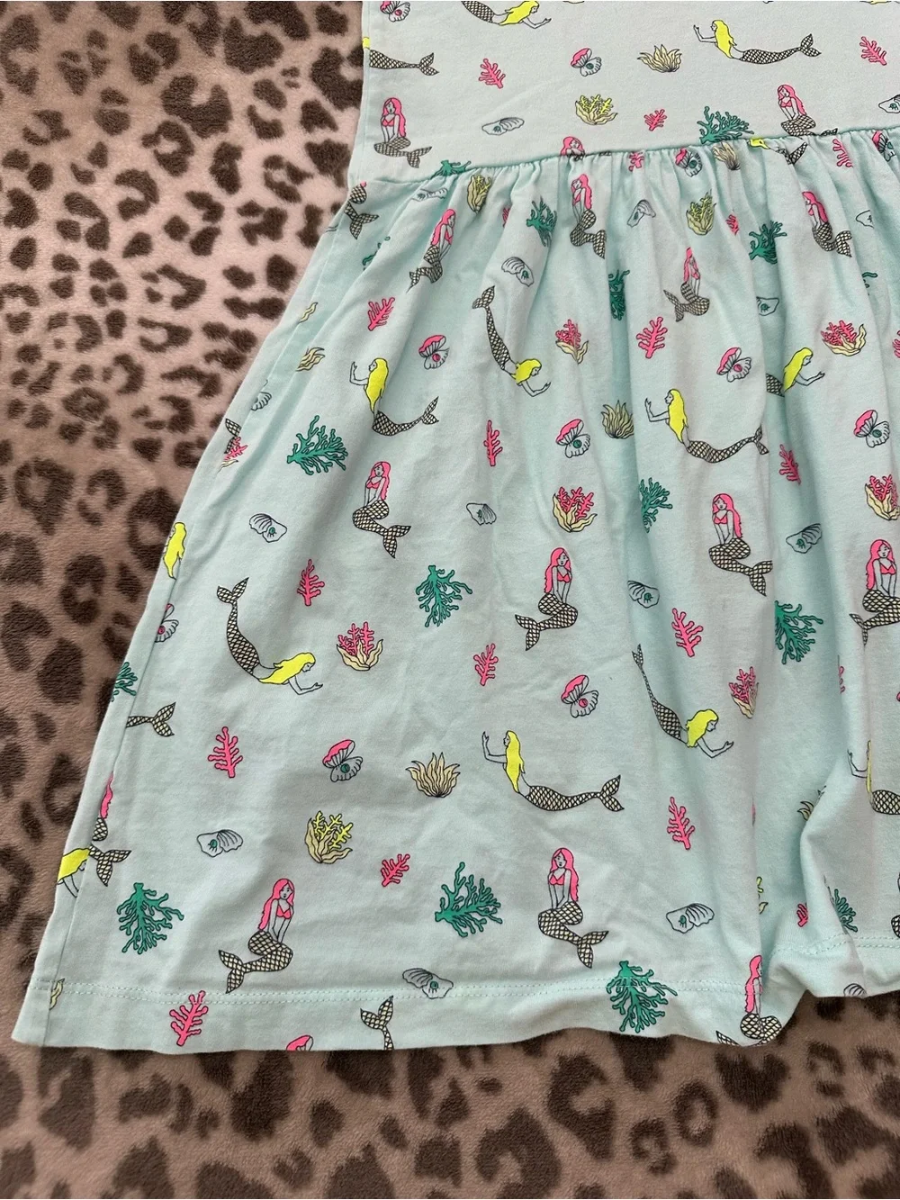 Gap Kids Mermaid Print Tank Sun Dress in Light Blue Size XL 12 Girls